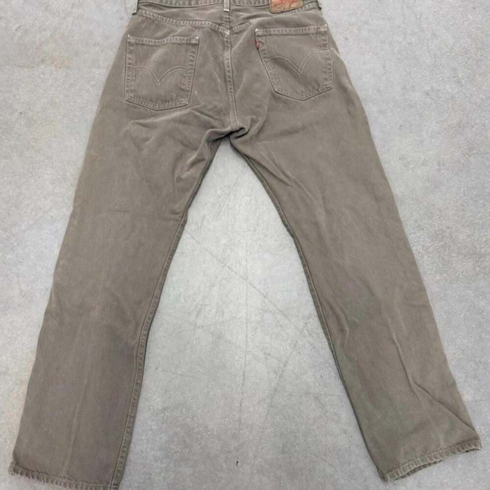 Levi's 501 Button Fly Straight Leg Jeans Gray/Green 33x32